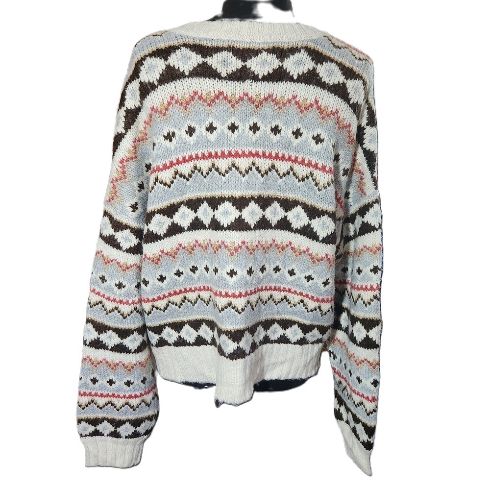 American Eagle Cream Knit V Neck Cardigan Medium - Picture 3 of 14